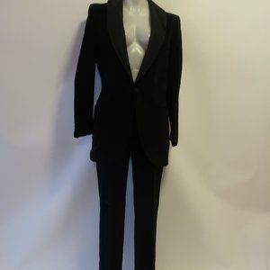 BLOOMINGDALES VELVET TUXEDO BLAZER PANT SUIT M *